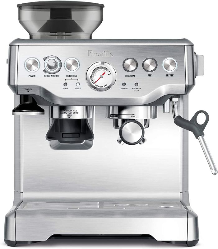 Photo 1 of TESTED POWERS ON**
Breville Barista Express Espresso Machine, Brushed Stainless Steel, BES870XL
