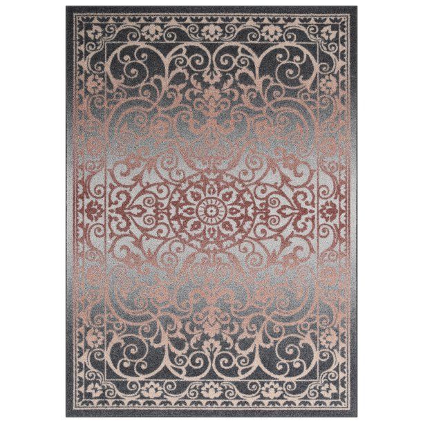 Photo 1 of 7' x 10' mainstays india medallion textured print area rug and runner