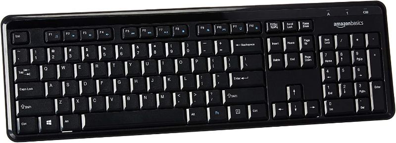 Photo 1 of Amazon Basics Wireless Keyboard-Quiet and Compact-US Layout (QWERTY)
