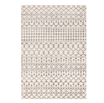 Photo 3 of 8' x 10ft Linen White and Gray Southwestern Patterned Rectangular Area Throw Rug
