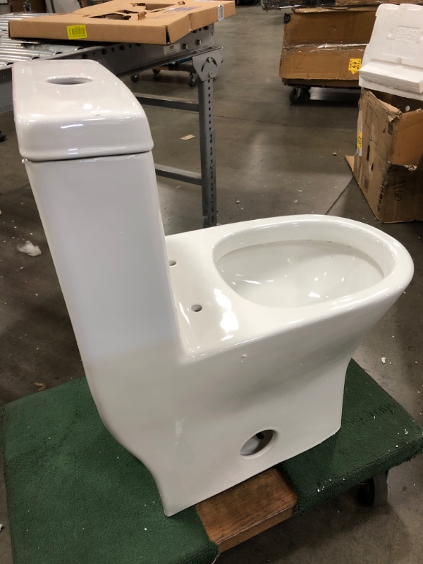 Photo 2 of Swiss Madison SM-1T257 Sublime II Compact 24" Length One Piece Toilet Dual Flush 0.8/1.28 GPF with Side Holes, Glossy White
