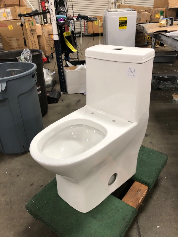 Photo 3 of Swiss Madison SM-1T257 Sublime II Compact 24" Length One Piece Toilet Dual Flush 0.8/1.28 GPF with Side Holes, Glossy White
