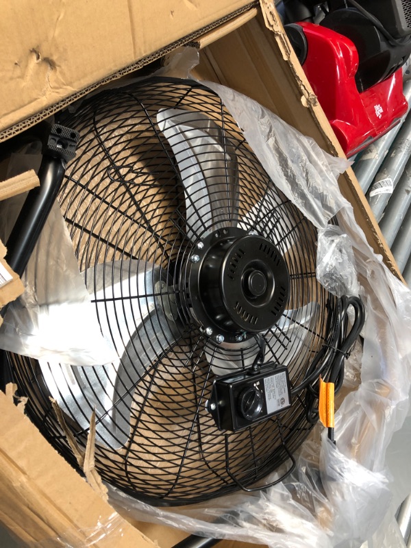 Photo 2 of  20 Inch 3-Speed High Velocity Heavy Duty Metal Industrial Floor Fans Quiet for Home, Commercial, Residential, and Greenhouse Use, Outdoor/Indoor, Black, 20"