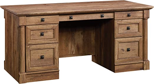 Photo 1 of INCOMPLETE- BOX B-MISSING BOX A-Sauder Palladia Executive Desk, Vintage Oak finish
