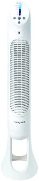 Photo 1 of Honeywell QuietSet Oscillating Electric Tower Stand Fan 40”, Powerful and Quiet 5-Speeds with Remote Control, White - HYF260W
