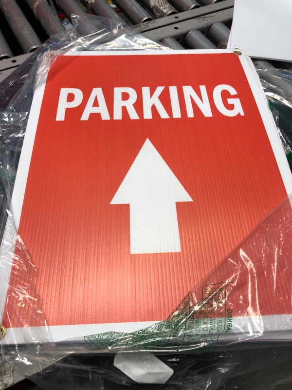 Photo 1 of 3PK- ORANGE PARKING SIGNS WITH ARROW