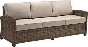 Photo 1 of ***INCOMPLETE-BOX 1/2***-Crosley Furniture Bradenton Outdoor Wicker Patio Sofa with Cushions - Sand

