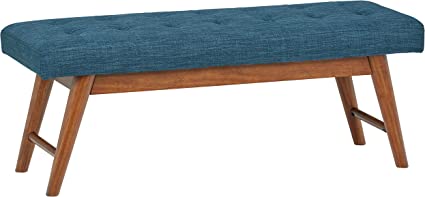 Photo 1 of Amazon Brand – Rivet Modern Haraden Upholstered Button-Tufted Bench, 44"W, Navy
