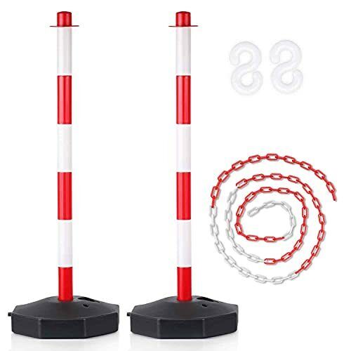 Photo 1 of 2 Pack Traffic Delineator Post Cones with Fillable Base Portable Parking Pole...
