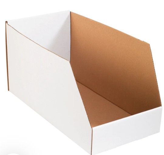 Photo 1 of 12 x 24 x 12 Open-Top White Corrugated Bin Box 25/Bundle
