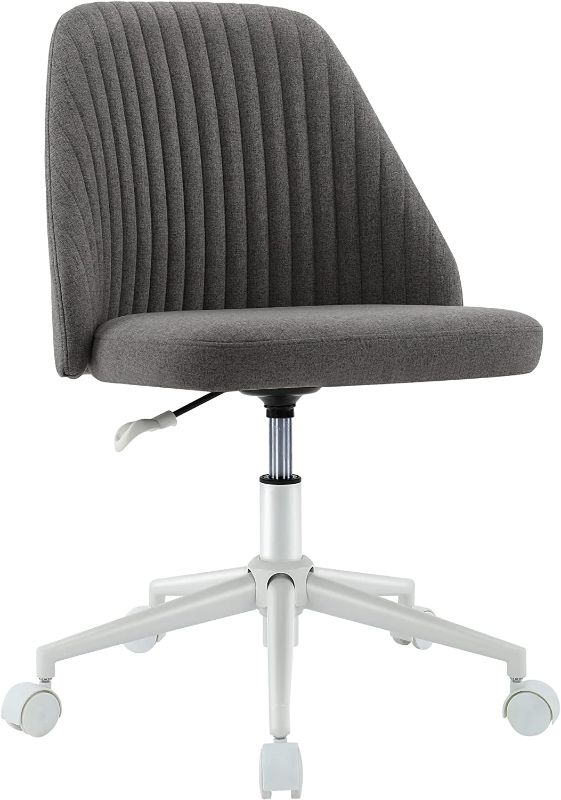 Photo 1 of Home Office Desk Chair, Office Chairs Desk Chair Rolling Task Chair Computer Chair Adjustable with Wheels Armless for Bedroom, Vanity Chair for Makeup Room, Living Room Dark Gray
