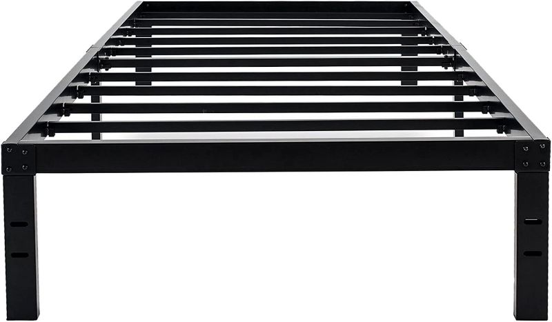 Photo 1 of 45MinST 14 Inch Reinforced Platform Bed Frame/3500lbs Heavy Duty/Easy Assembly Mattress Foundation/Steel Slat/Noise Free/No Box Spring Needed, queen

