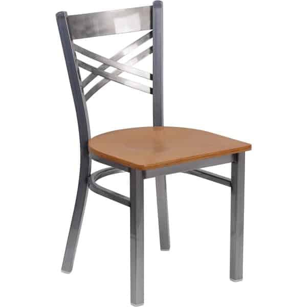 Photo 1 of (MISSING SEATS )Flash Furniture XU-6FOB-CLR-NATW-GG Hercules Series Restaurant Chair, pack of 2