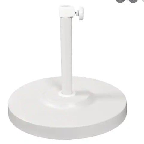 Photo 1 of (SCRATCHED) 50 lb. Patio Umbrella Base in White
