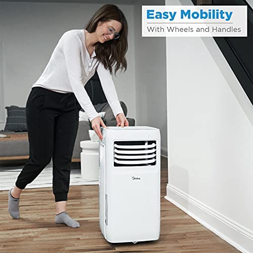 Photo 1 of (MULT. DAMAGES TO FRAME )Midea 8,000 BTU ASHRAE (5,300 BTU SACC) Portable Air Conditioner, Cools up to 175 Sq. Ft., Works as Dehumidifier & Fan, Remote Control & Window Kit Included
