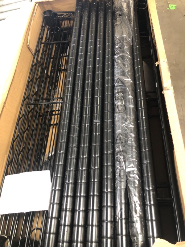 Photo 1 of (BENT METAL) 5-Shelf Shelving Unit on 4'' Casters, Black