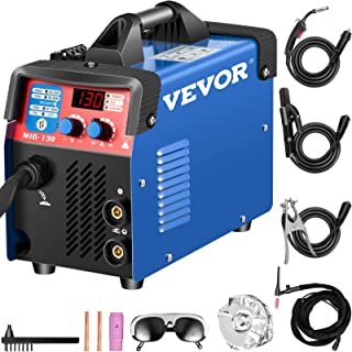 Photo 1 of (DAMAGED HANDLE; MISSING ACCESSORIES) VEVOR MIG Welder Machine, 130A 3 in 1, MMA/MIG/LIFT TIG Combo Welding Machine, Flux Core Welder with IGBT Inverter, MIG-130 Portable MIG Welding Equipment with Welding Gun and 1 KG Welding Wire
