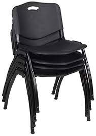 Photo 1 of (BROKEN-OFF BACK RESTS) Regency M' Stack Chair (4 Pack), Black
