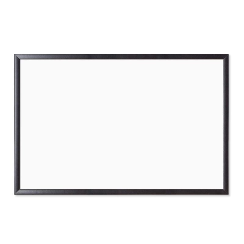 Photo 1 of (BROKEN FRAME) U Brands Magnetic Dry Erase Board, 23 x 35 Inches, Black Wood Frame (311U00-01)
