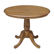 Photo 1 of (MISSING BASE/LEGS) INTERNATIONAL CONCEPTS - 36" ROUND TOP PED TABLE - 29.1"H IN PECAN FINISH - K59-36RT

