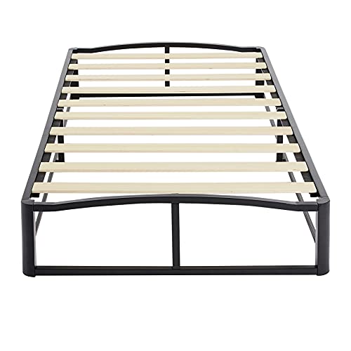 Photo 2 of Amazon Basics 10" Modern Metal Platform Bed with Wood Slat Support - Mattress Foundation - No Box Spring Needed, Twin
