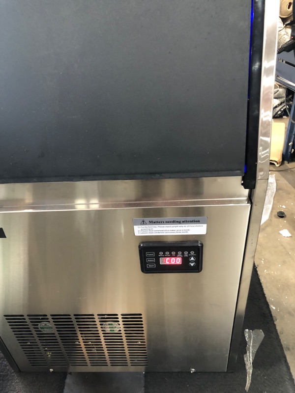 Photo 2 of * TESTED* Topdeep Commercial Ice Maker 110LBS/24H with 33LBS Storage Capacity, Stainless Steel Freestanding Ice Maker Machine Automatic Operation- Ideal for Home, Restaurants, Bars Ice Making
