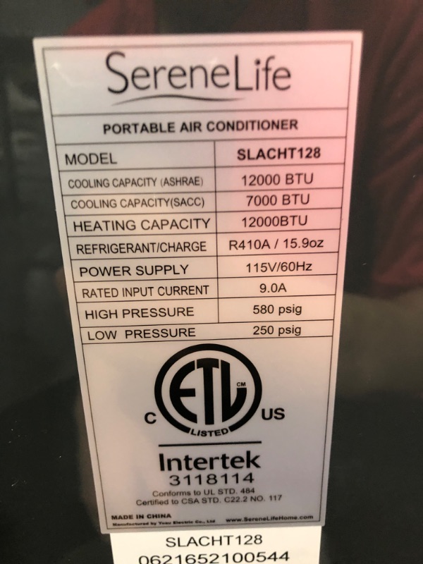 Photo 4 of SereneLife SLACHT128 Portable Room Air Conditioner And Heater (12,000 BTU)