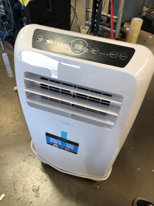 Photo 2 of ***PARTS ONLY*** SereneLife SLACHT128 Portable Air Conditioner Compact Home AC Cooling Unit with Built-in Dehumidifier & Fan Modes, Quiet Operation, Includes Window Mount Kit, 12,000 BTU + HEAT, White
