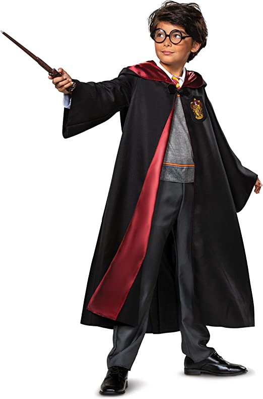 Photo 1 of Harry Potter Costume, Official Wizarding World Harry Potter Kids Hooded Robe and Jumpsuit, Child Size Medium/Large 
