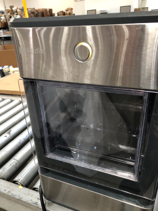 Photo 3 of GE Profile Opal | Countertop Nugget Ice Maker with Side Tank | Portable Ice Machine Makes up to 24 lbs. of Ice Per Day | Stainless Steel Finish
