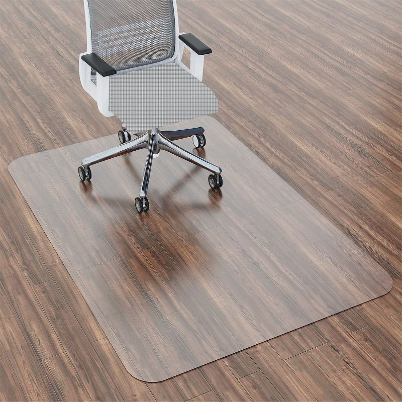 Photo 1 of 100pointONE Clear Chair Mat for Hard Floors, 48'' x 36'' Heavy Duty Anti-Slip Desk Thick Durable Chairmats, Plastic Rolling Chair Mat on Hardwood Floor for Office, Home, Work (36'' x 48'' Rectangle)
