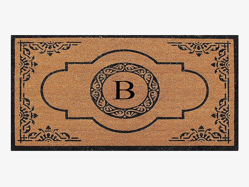 Photo 1 of A1HC Natural Coir Monogrammed Door Mat for Front Door, 36x72, Anti-Shed Treated Durable Doormat for Outdoor Entrance, Heavy Duty, Thin Profile, Easy to Clean, Long Lasting, Front Door Entry Doormat
