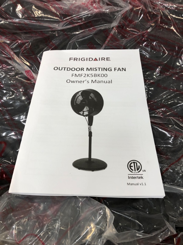 Photo 2 of 18 in. 3-Speed Wide-Angle Oscillating Outdoor Misting Fan and Pedestal Fan for Cool Down 500 sq. ft. - Black