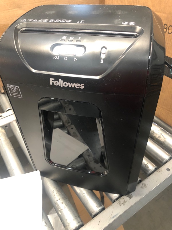 Photo 3 of (NON FUNCTIONING MOTOR) Fellowes MicroCut Shredder with Wastebasket, 10 Sheet Capacity - Black

