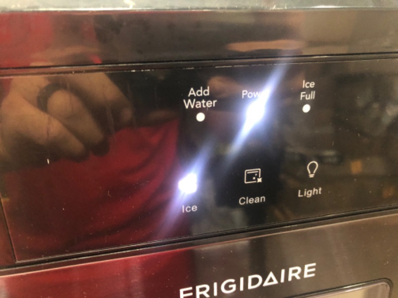 Photo 8 of (SCRATCHED/DENTED) Frigidaire EFIC237 Countertop Crunchy Chewable Nugget Ice Maker, 44lbs per Day, Auto Self Cleaning, Black Stainless & Winco Stainless Steel 4 Ounce Ice Scoop, Medium
