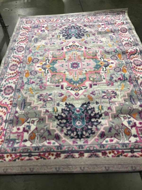 Photo 2 of 9'4"X6'8" Nourison Passion Persian Boho Light Grey/Pink