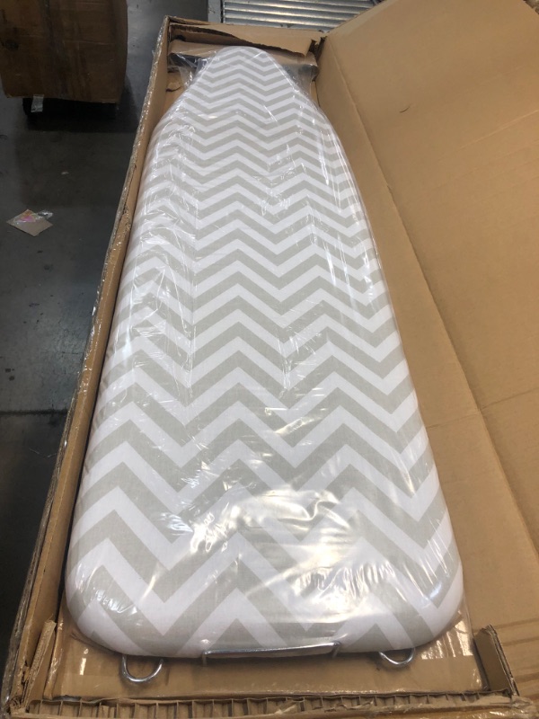 Photo 1 of Amazon Basics Full-Size Ironing Board - 4-Leg Fold-up, Chevron Removable Cover
