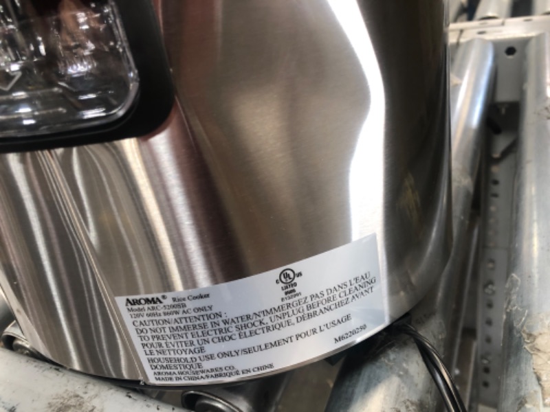 Photo 4 of (DENTED/DAMAGED SIDE) Aroma Housewares ARC-5200SB 2O2O Model Rice & Grain Cooker, Sauté, Slow Cook, Steam, Stew, Oatmeal, Risotto, Soup, 20 Cup 10 Cup uncooked, Stainless Steel
