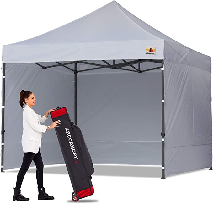 Photo 1 of ABCCANOPY Heavy Duty Ez Pop up Canopy Tent with Sidewalls 10x10, Gray
