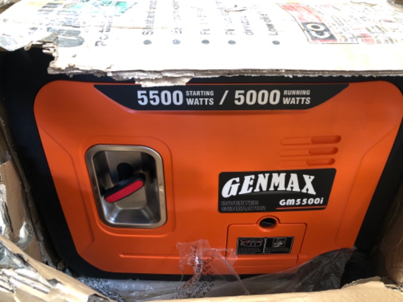 Photo 2 of ***PARTS ONLY*** GENMAX Portable Inverter Generator?5500W ultra-quiet gas engine, EPA Compliant, Eco-Mode Feature, Ultra Lightweight for Backup Home Use & Camping (GM5500i)
