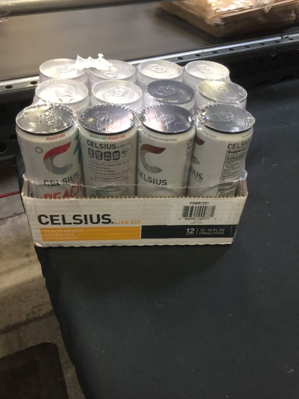 Photo 2 of 
CELSIUS Essential Energy Drink 12 Fl Oz, Peach Mango Green Tea (Pack of 12) EXP 6/22