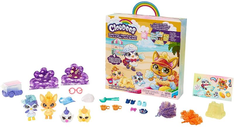 Photo 1 of Cloudees Collectible Pets Beach Ice Cream Party Set, Interactive Cloud-Themed Toys With Moldable Dough, Surprise Hidden Figures and Accessories, For Kids 4 and Older