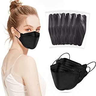 Photo 1 of DC-BEAUTIFUL 55 Pack KF94 Face Masks, 4 Ply Disposable KF94 Masks Black, Individually Packaged Fish Mouth Type kf94 Mask, Premium KF94 Face Masks for Adults (55 Pcs, Black)