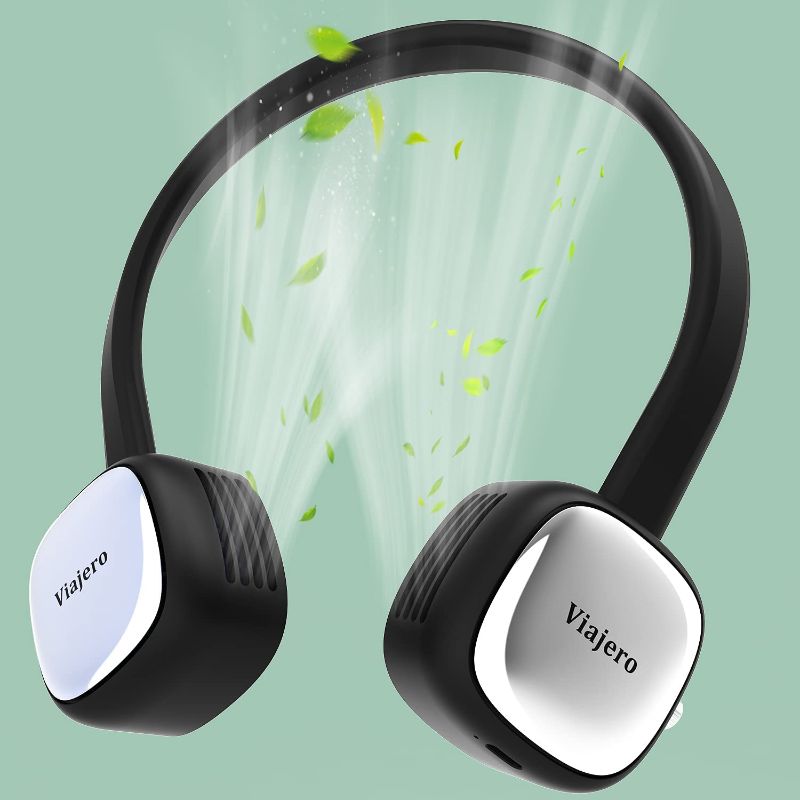 Photo 1 of Viajero Portable Neck Fan, 5000mAh Personal Bladeless Fan with 2021 Headphones Design, 3 Speeds Hands-Free Power Cooling Fan with USB Rechargeable Battery Operated for Sports Running Travel Camping