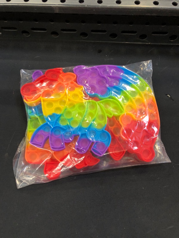 Photo 2 of 6 Packs pop fidget pops Toys for Kids boys girls?Its Poppers push it Press Bubble Sensory Stress Relief Satisfying Game Toy Package Fidgettoy Set Rainbow Horse dinosaur Butterfly ice cream octopus
