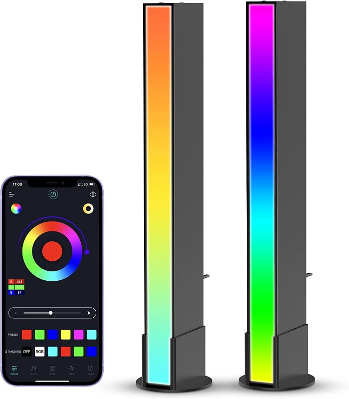 Photo 1 of ULANZI Smart LED Light Bars, RGB Ambiance Backlights, RGBICWW TV Ambient Lighting Music Sync Kit APP Control 16000 Colors, 27 Preset Scenes & Timing Fuction LED Play Light Bar for Gaming, PC, TV, Room