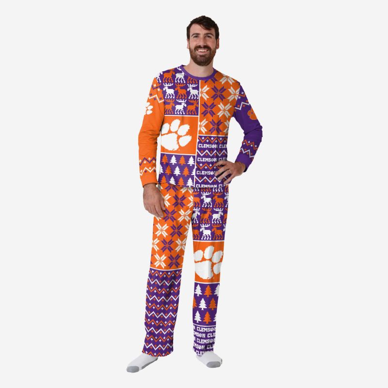 Photo 1 of Clemson Tigers Mens Busy Block Family Holiday Pajamas - 2XL