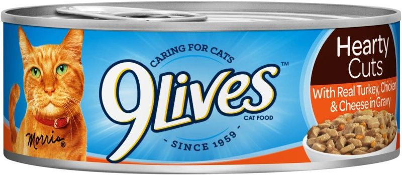 Photo 1 of 9Lives Hearty Cuts Wet Cat Food in Gravy, 5.5 Ounce Cans (Pack of 24) EXP 12/23