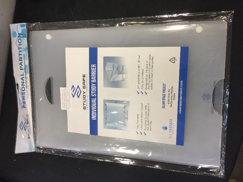 Photo 1 of Sneeze Guard Desk Shield PPE - Plastic Divider Screen for Desk, Table or Countertop - Portable Protective Barrier Panel - Best Partition Protector for Classroom or Office