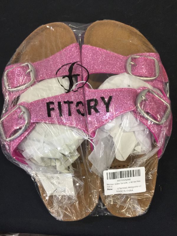 Photo 1 of Women Slides Sandals, Ladies Slipper Cork Footbed with Adjustable Straps Size 8